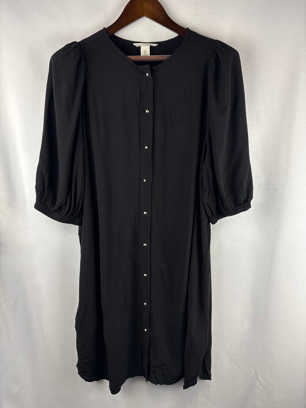 Women’s H&M XL Black Short Sleeve Midi Dress
